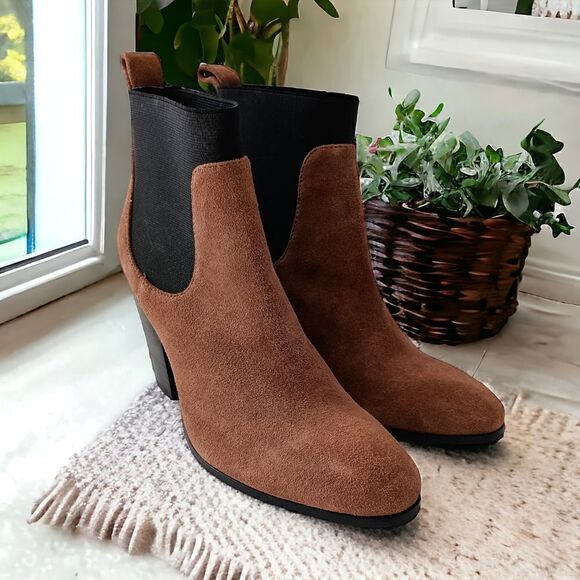 Victorias Secret Ankle Booties Boots Sz 7 Brown Black Western Rustic Farmhouse. - Picture 13 of 16